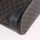 CELINE Macadam Canvas Tote Bag PVC Leather Black Gold Auth ka4867A-15