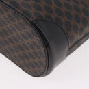 CELINE Macadam Canvas Tote Bag PVC Leather Black Gold Auth ka4867A-16