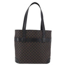 CELINE Macadam Canvas Tote Bag PVC Leather Black Gold Auth ka4867A-13