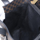 CELINE Macadam Canvas Tote Bag PVC Leather Black Gold Auth ka4867A-22
