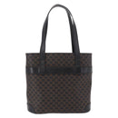 CELINE Macadam Canvas Tote Bag PVC Leather Black Gold Auth ka4867A-2