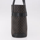 CELINE Macadam Canvas Tote Bag PVC Leather Black Gold Auth ka4867A-3