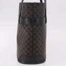 CELINE Macadam Canvas Tote Bag PVC Leather Black Gold Auth ka4867A-4