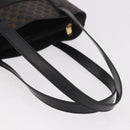 CELINE Macadam Canvas Tote Bag PVC Leather Black Gold Auth ka4867A-7