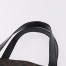 CELINE Macadam Canvas Tote Bag PVC Leather Black Gold Auth ka4867A-8