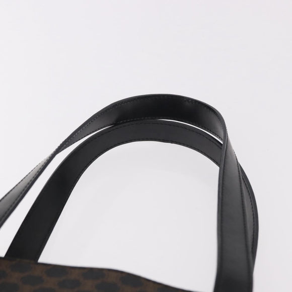 CELINE Macadam Canvas Tote Bag PVC Leather Black Gold Auth ka4867A