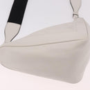 PRADA Shoulder Bag Leather White Silver Auth ka4868V-8