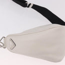 PRADA Shoulder Bag Leather White Silver Auth ka4868V-16