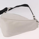 PRADA Shoulder Bag Leather White Silver Auth ka4868V-17