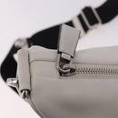 PRADA Shoulder Bag Leather White Silver Auth ka4868V-9