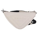 PRADA Shoulder Bag Leather White Silver Auth ka4868V-13