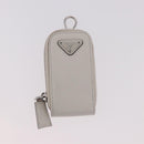 PRADA Shoulder Bag Leather White Silver Auth ka4868V-22