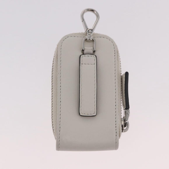 PRADA Shoulder Bag Leather White Silver Auth ka4868V