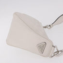 PRADA Shoulder Bag Leather White Silver Auth ka4868V-3