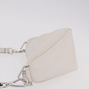 PRADA Shoulder Bag Leather White Silver Auth ka4868V-4