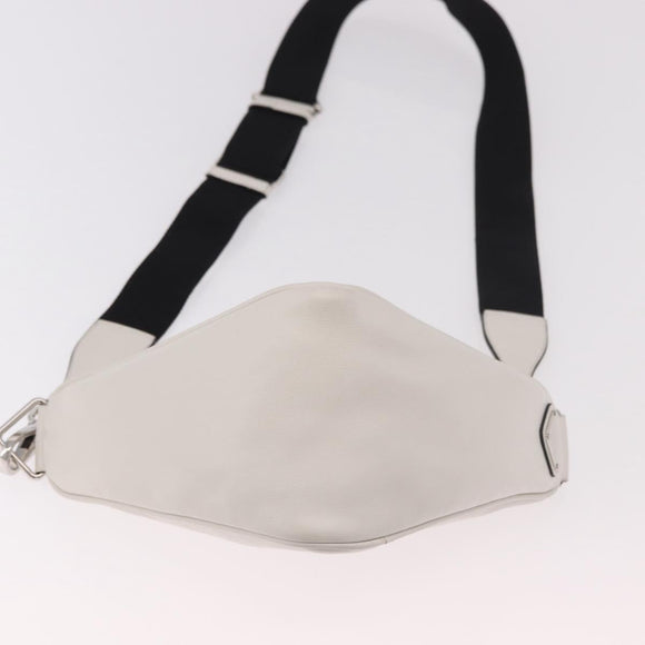 PRADA Shoulder Bag Leather White Silver Auth ka4868V
