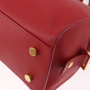 SAINT LAURENT Baby Cabas Handtas Leer 2-weg Rood Goud Auth ka4869V-15
