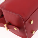 SAINT LAURENT Baby Cabas Handtas Leer 2-weg Rood Goud Auth ka4869V-16