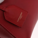 SAINT LAURENT Baby Cabas Handtas Leer 2-weg Rood Goud Auth ka4869V-18