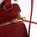 SAINT LAURENT Baby Cabas Handtas Leer 2-weg Rood Goud Auth ka4869V-20