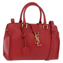 SAINT LAURENT Baby Cabas Handtas Leer 2-weg Rood Goud Auth ka4869V-1