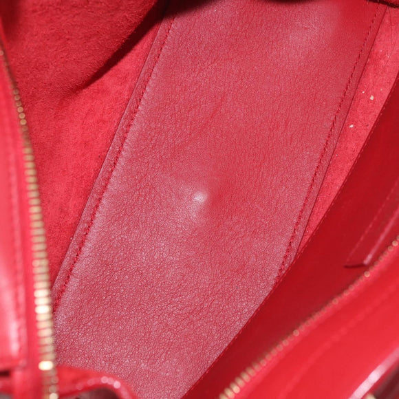 SAINT LAURENT Baby Cabas Handtas Leer 2-weg Rood Goud Auth ka4869V