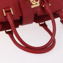 SAINT LAURENT Baby Cabas Handtas Leer 2-weg Rood Goud Auth ka4869V-7
