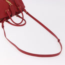 SAINT LAURENT Baby Cabas Handtas Leer 2-weg Rood Goud Auth ka4869V-8