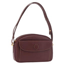 CARTIER Must Line Shoulder Bag Leather Bordeaux Gold Auth ka4870-1
