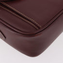 CARTIER Must Line Shoulder Bag Leather Bordeaux Gold Auth ka4870-10