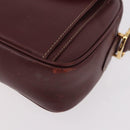 CARTIER Must Line Shoulder Bag Leather Bordeaux Gold Auth ka4870-11