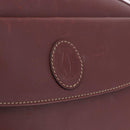 CARTIER Must Line Shoulder Bag Leather Bordeaux Gold Auth ka4870-15
