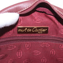 CARTIER Must Line Shoulder Bag Leather Bordeaux Gold Auth ka4870-16