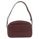 CARTIER Must Line Shoulder Bag Leather Bordeaux Gold Auth ka4870-2