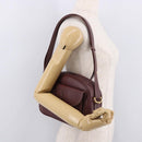 CARTIER Must Line Shoulder Bag Leather Bordeaux Gold Auth ka4870-24