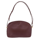 CARTIER Must Line Shoulder Bag Leather Bordeaux Gold Auth ka4870-3