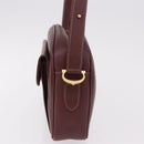 CARTIER Must Line Shoulder Bag Leather Bordeaux Gold Auth ka4870-4