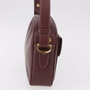 CARTIER Must Line Shoulder Bag Leather Bordeaux Gold Auth ka4870-5