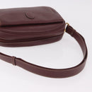 CARTIER Must Line Shoulder Bag Leather Bordeaux Gold Auth ka4870-7