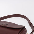 CARTIER Must Line Shoulder Bag Leather Bordeaux Gold Auth ka4870-8