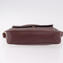 CARTIER Must Line Shoulder Bag Leather Bordeaux Gold Auth ka4870-9