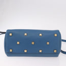 Salvatore Ferragamo Gancini Studio bag Bag Leather 2way Blue Gold Auth ka4871V-5