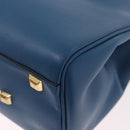 Salvatore Ferragamo Gancini Studio bag Bag Leather 2way Blue Gold Auth ka4871V-18