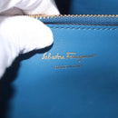 Salvatore Ferragamo Gancini Studio bag Bag Leather 2way Blue Gold Auth ka4871V-20