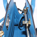 Salvatore Ferragamo Gancini Studio bag Bag Leather 2way Blue Gold Auth ka4871V-22