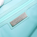 TIFFANY&Co. Hand Bag Leather Turquoise Blue Silver Auth ka4872A-11