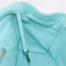 TIFFANY&Co. Hand Bag Leather Turquoise Blue Silver Auth ka4872A-18