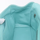 TIFFANY&Co. Hand Bag Leather Turquoise Blue Silver Auth ka4872A-19