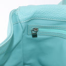 TIFFANY&Co. Hand Bag Leather Turquoise Blue Silver Auth ka4872A-20