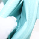 TIFFANY&Co. Hand Bag Leather Turquoise Blue Silver Auth ka4872A-22